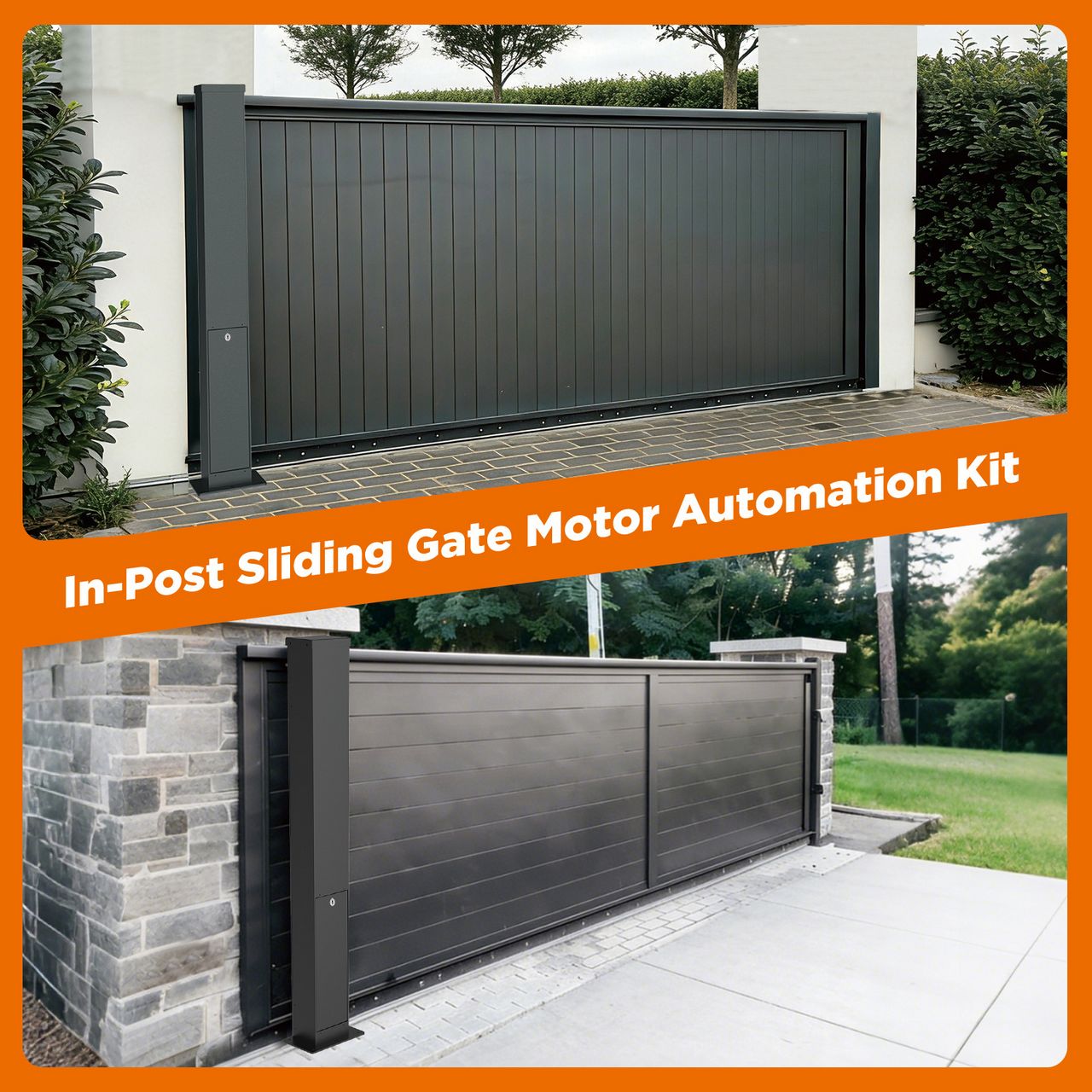 Modern Villa Sliding Gate System with Remote Control & Reinforced Motor Rack