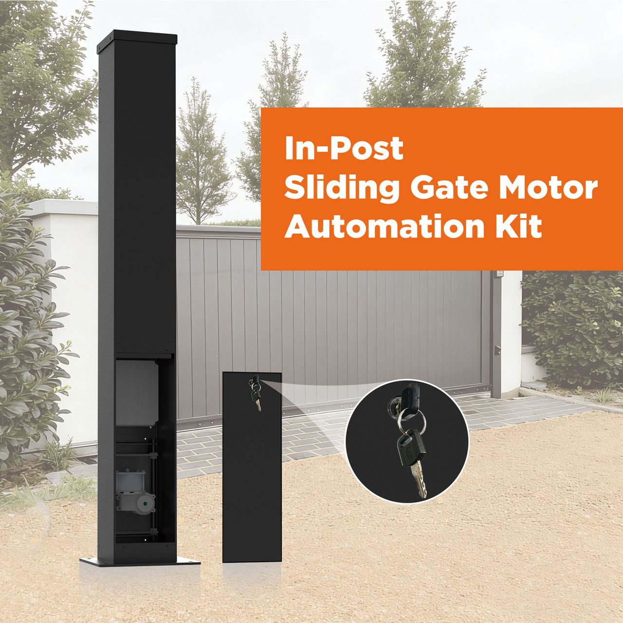 Modern Villa Sliding Gate System with Remote Control & Reinforced Motor Rack