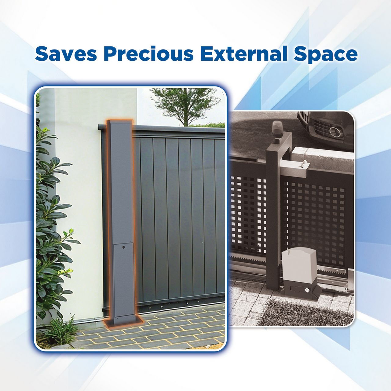 In-Post Sliding Gate Motor with Safety Infrared Beam for Home Driveway & Property Security